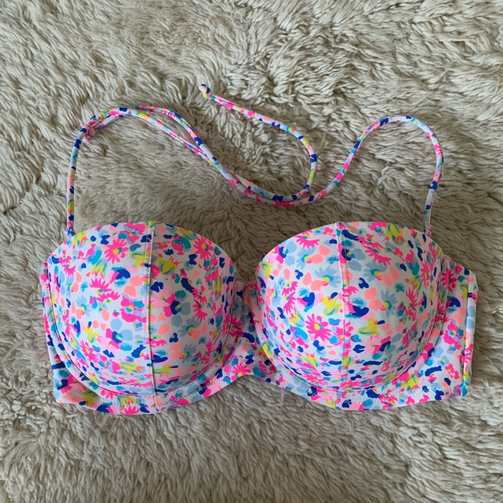 Aerie floral bandeau swimsuit top